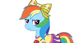 Size: 1280x720 | Tagged: artist:stockingstreams, bow, cheerleader, clothes, derpibooru import, rainbow dash, rainbow dash always dresses in style, rainbow falls, safe, simple background, skirt, solo, transparent background, vector