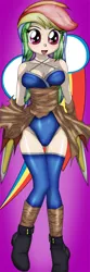 Size: 300x900 | Tagged: safe, artist:ratachu666, derpibooru import, rainbow dash, human, adorasexy, assassin, breasts, cleavage, cute, dashabetes, humanized, katar, ragnarok online, sexy