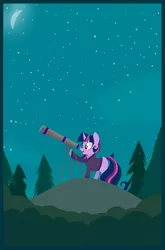 Size: 3810x5760 | Tagged: safe, artist:balloons504, derpibooru import, twilight sparkle, solo, telescope