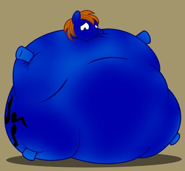 Size: 1280x1182 | Tagged: artist:fishinabarrrel, blueberry, blueberry inflation, derpibooru import, impossibly large belly, inflation, oc, oc:tenno, questionable, stretched cutie mark, tennoberry, unofficial characters only