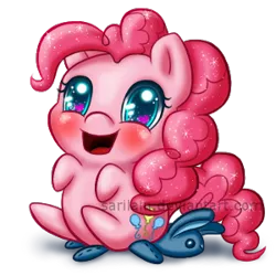 Size: 300x300 | Tagged: artist:sarilain, blushing, cute, derpibooru import, diapinkes, pinkie pie, plushie, safe, solo