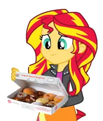 Size: 668x784 | Tagged: safe, derpibooru import, sunset shimmer, equestria girls, donut, krispy kreme