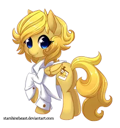 Size: 900x957 | Tagged: safe, artist:starshinebeast, derpibooru import, oc, oc:professoranna, unofficial characters only, pegasus, pony, clothes, cute, female, flank, lab coat, mare, microscope, pretty