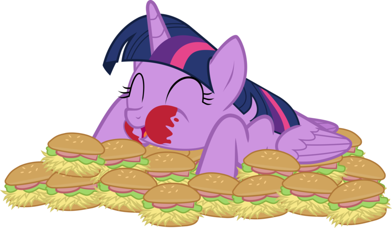 Size: 5367x3127 | Tagged: dead source, safe, artist:sir-teutonic-knight, derpibooru import, twilight sparkle, twilight sparkle (alicorn), alicorn, pony, .svg available, absurd resolution, burger, female, food, hay burger, mare, messy eating, simple background, solo, that pony sure does love burgers, transparent background, twilight burgkle, vector