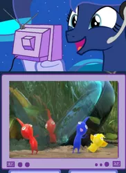 Size: 558x767 | Tagged: derpibooru import, exploitable meme, gamer luna, meme, nintendo, obligatory pony, pikmin, pikmin shorts, princess luna, safe, tv meme