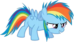 Size: 6400x3645 | Tagged: safe, artist:sir-teutonic-knight, derpibooru import, rainbow dash, absurd resolution, filly, filly rainbow dash, grin, simple background, solo, sonic rainboom, .svg available, transparent background, vector
