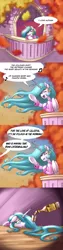 Size: 1000x4000 | Tagged: safe, artist:romanrazor, derpibooru import, princess celestia, alicorn, pony, good morning celestia, alcohol, autumn, balcony, bathrobe, bipedal, blue-mane celestia, bluetia, clothes, comic, crying, drinking, ear piercing, earring, eyes closed, female, floppy ears, jewelry, mare, open mouth, piercing, robe, sad, singing, solo, tumblr, underhoof