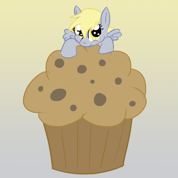 Size: 1094x1095 | Tagged: safe, artist:zedrin, derpibooru import, derpy hooves, pegasus, pony, female, giant muffin, mare, muffin