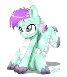 Size: 1007x1166 | Tagged: artist:farewelldecency, derpibooru import, dracony, foal, hybrid, interspecies offspring, oc, oc:mystic topaz, offspring, parent:rarity, parent:spike, parents:sparity, safe, solo, unofficial characters only