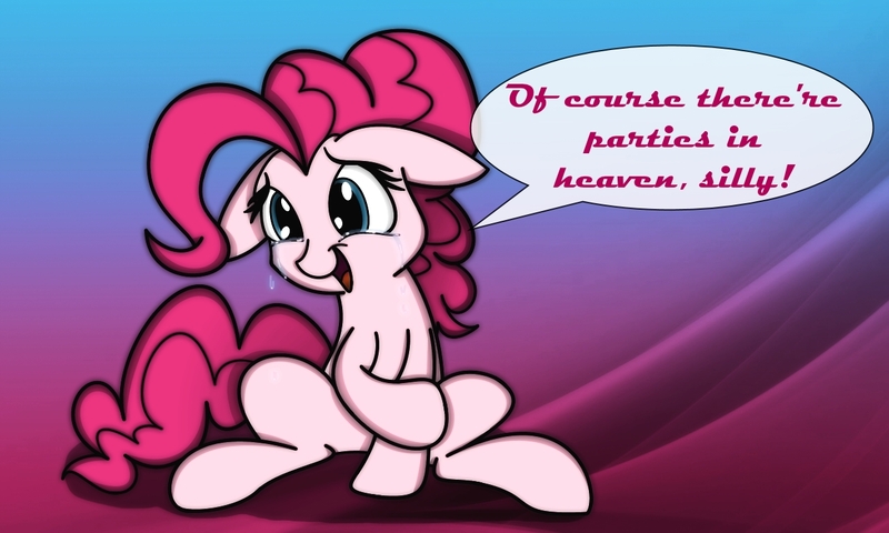 Size: 1280x768 | Tagged: safe, artist:arthur9078, artist:heir-of-rick, derpibooru import, pinkie pie, crying, cute, dialogue, diapinkes, solo, tears of joy