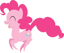 Size: 2857x2369 | Tagged: safe, artist:demonreapergirl, derpibooru import, pinkie pie, earth pony, pony, cutie mark, eyes closed, female, lineless, mare, open mouth, pointy ponies, simple background, smiling, solo, transparent background, vector