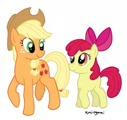 Size: 1604x1506 | Tagged: apple bloom, applejack, artist:kyojiogami, derpibooru import, safe, simple background, white background