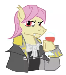 Size: 632x718 | Tagged: artist:jargon scott, batterscotch, butterscotch, castlevania, derpibooru import, dracula, flutterbat, fluttershy, glass, rule 63, safe, simple background, solo, white background, wine glass