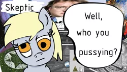 Size: 1920x1080 | Tagged: artist needed, safe, derpibooru import, derpy hooves, pegasus, pony, conspiracy, female, gabe newell, looking at you, mare, solo, text, vulgar