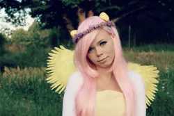 Size: 3318x2212 | Tagged: artist:sewingintherain, clothes, cosplay, costume, derpibooru import, fluttershy, human, irl, irl human, photo, safe, solo