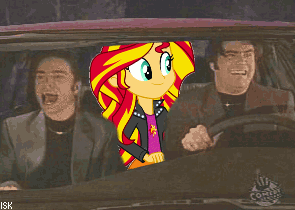 Size: 295x210 | Tagged: safe, derpibooru import, edit, sunset shimmer, human, equestria girls, animated, bopping shimmer, humanized, meme, night at the roxbury, what is love