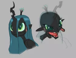 Size: 1053x800 | Tagged: artist:carnifex, derpibooru import, human, humanized, insectoid, mandibles, queen chrysalis, safe