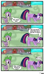 Size: 1920x3240 | Tagged: artist:comradefluffski, comic, derpibooru import, grass, grazing, herbivore, horses doing horse things, lawn, library, mowing, safe, spike, twilight sparkle