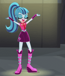 Size: 473x553 | Tagged: safe, derpibooru import, screencap, sonata dusk, equestria girls, rainbow rocks, animated, boots, dancing, high heel boots, looking at you, welcome to the show