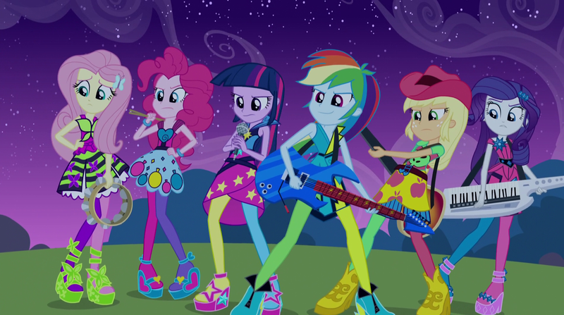 Size: 1904x1064 | Tagged: safe, derpibooru import, screencap, applejack, fluttershy, pinkie pie, rainbow dash, rarity, twilight sparkle, twilight sparkle (alicorn), equestria girls, rainbow rocks, clothes, mane six, pantyhose, the rainbooms