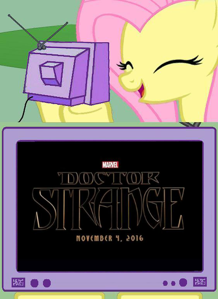 Size: 563x771 | Tagged: derpibooru import, doctor strange, exploitable meme, fluttershy, marvel, meme, obligatory pony, safe, tv meme