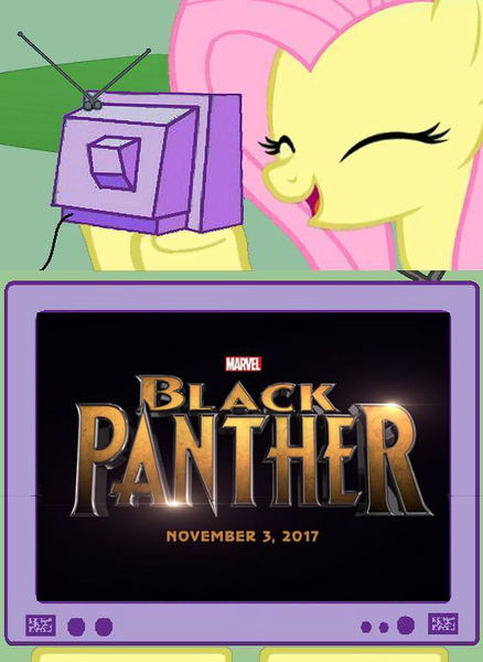 Size: 563x771 | Tagged: black panther, derpibooru import, exploitable meme, fluttershy, marvel, meme, obligatory pony, safe, tv meme