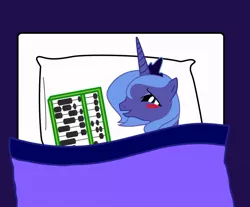 Size: 722x597 | Tagged: abacus, aftersex, artifact, bed, blushing, cargo ship, derpibooru import, female, implied masturbation, lunabacus, princess luna, s1 luna, solo, solo female, suggestive, wat
