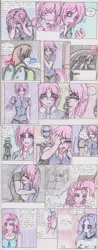 Size: 1272x3256 | Tagged: anthro, artist:zoarenso, comic, derpibooru import, maud pie, oc, oc:wing beat, pinkamena diane pie, pinkie pie, rarity, safe, traditional art, undocumented report