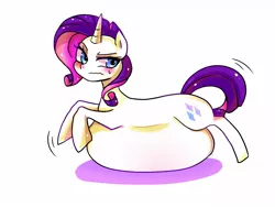 Size: 1600x1200 | Tagged: artist:hosikawa, belly, chubbity, derpibooru import, fat, fetish, full, obese, raritubby, rarity, solo, suggestive, too fat to move