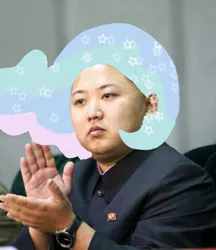 Size: 420x486 | Tagged: derpibooru import, kim jong-un, majestic as fuck, ms paint, north korea, princess celestia, safe, solo