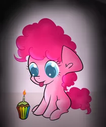 Size: 500x598 | Tagged: artist:kiwifingers, cupcake, cute, derpibooru import, filly, pinkie pie, safe, solo