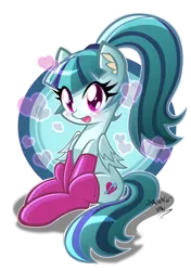 Size: 1480x2100 | Tagged: safe, artist:danmakuman, derpibooru import, sonata dusk, ponified, pegasus, pony, equestria girls, blushing, clothes, cute, danmakuman is trying to murder us, equestria girls ponified, heart, looking at you, open mouth, simple background, sitting, smiling, socknata, socks, solo, sonatabetes, transparent background
