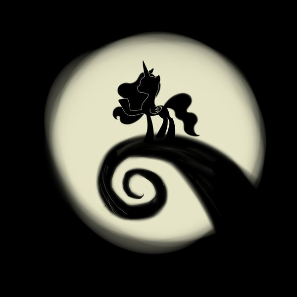 Size: 1600x1600 | Tagged: artist:necro1337, derpibooru import, parody, princess luna, safe, solo, the nightmare before christmas