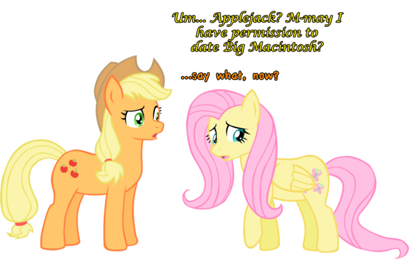 Size: 900x570 | Tagged: safe, artist:ludiculouspegasus, derpibooru import, applejack, fluttershy, female, fluttermac, male, shipping, straight