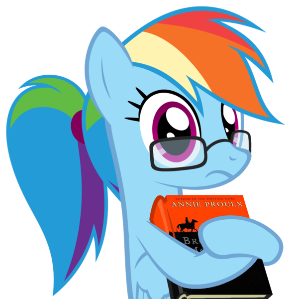 Size: 976x975 | Tagged: safe, artist:muddyfudger, artist:zacatron94, derpibooru import, edit, rainbow dash, pegasus, pony, adorkable, alternate hairstyle, book, brokeback mountain, cute, dork, egghead, female, glasses, mare, meme, nerd pony, parody, ponytail, solo