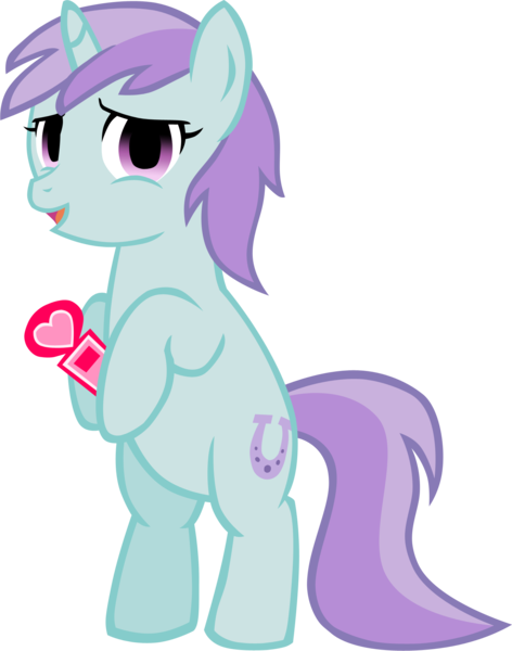 Size: 1433x1823 | Tagged: safe, artist:ludiculouspegasus, derpibooru import, liza doolots, petunia, tootsie flute, pony, bipedal, filly, solo, valentine