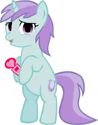 Size: 1433x1823 | Tagged: safe, artist:ludiculouspegasus, derpibooru import, liza doolots, petunia, tootsie flute, pony, bipedal, filly, solo, valentine