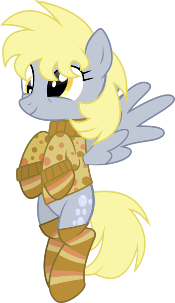 Size: 4361x7533 | Tagged: safe, artist:gladosthepotatopony, derpibooru import, derpy hooves, pegasus, pony, absurd resolution, clothes, cute, derpabetes, female, mare, messy mane, simple background, socks, solo, sweater, transparent background, vector