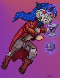 Size: 612x792 | Tagged: artist:zorritopirata, derpibooru import, guardians of the galaxy, princess luna, safe, solo, starlord