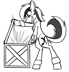 Size: 1108x1147 | Tagged: artist:ralek, derpibooru import, fallout equestria, fallout equestria: treasure hunting, monochrome, oc, oc:hidden fortune, safe, solo, unofficial characters only