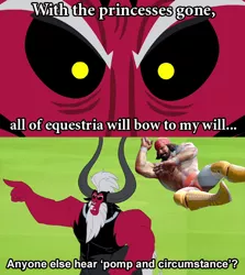 Size: 563x630 | Tagged: crossover, derpibooru import, edit, elbow drop, exploitable meme, lord tirek, macho man randy savage, meme, safe, screencap comic, tirek is doomed, tirek vs everyone meme, wwe