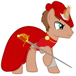 Size: 1024x1024 | Tagged: artist:peternators, artist:redmagepony, derpibooru import, oc, oc:heroic armour, rapier, red mage, safe, sword, unofficial characters only