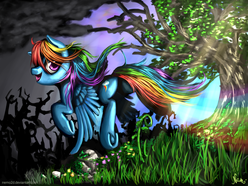 Size: 1600x1200 | Tagged: artist:nemo2d, derpibooru import, rainbow dash, safe, scenery, solo, underhoof