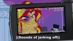 Size: 1280x720 | Tagged: grimdark, suggestive, derpibooru import, edit, screencap, sunset shimmer, equestria girls, abuse, abuse edit, background pony strikes again, beaten up, black eye, blood, breasts, bruised, camcorder, clothes, crying, domestic abuse, downvote bait, edgy, eqg abuse edits, fan disservice, humiliation, implied masturbation, implied nudity, misogyny, nosebleed, nudity, offscreen character, op has problems, partial nudity edit, pov, ryona, sadism, shimmerbuse, topless, underwear, underwear edit, vulgar