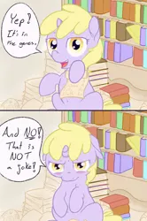 Size: 800x1205 | Tagged: safe, artist:a6p, derpibooru import, dinky hooves, pony, unicorn, ask dinky doo, ask, belly button, blushing, book, cute, dinkabetes, filly, implied derpy, looking at you, report card, tumblr