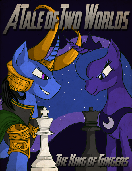 Size: 612x792 | Tagged: artist:eruanna, chess, derpibooru import, fanfic, loki, ponified, princess luna, safe