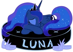 Size: 2100x1500 | Tagged: artist:foxtail8000, bed, cute, derpibooru import, eyes closed, lunabetes, missing accessory, princess luna, prone, safe, sleeping, smiling, solo, svg, vector