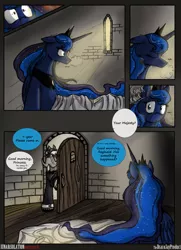 Size: 1950x2700 | Tagged: safe, artist:dracojayproduct, derpibooru import, princess luna, oc, oc:reginald, comic:lunar isolation, comic