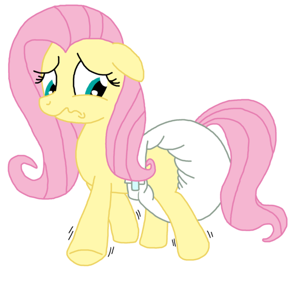 Size: 2408x2443 | Tagged: questionable, artist:boxtrot, derpibooru import, fluttershy, pegasus, pony, adult foal, crying, diaper, diaper fetish, poofy diaper, request, sad, waddle