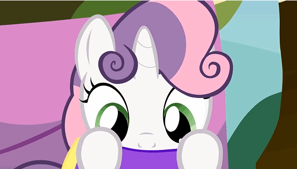 Size: 604x343 | Tagged: animated, clothes, costume, fifth leg, safe, screencap, sweetie belle, the show stoppers